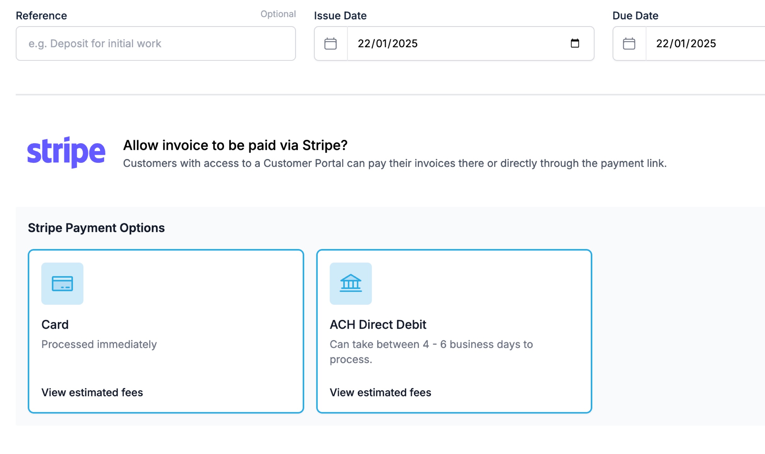 Up-close screenshot of a Specifi invoice