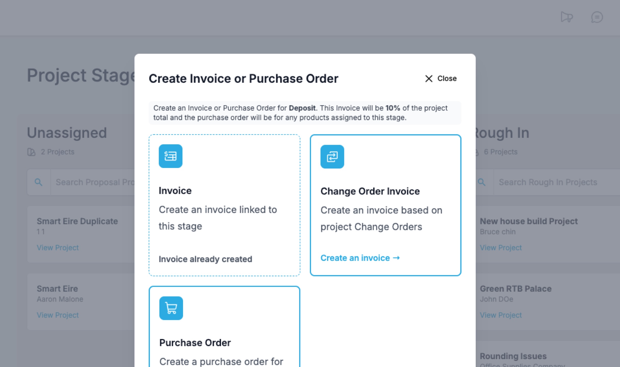 Screenshot of Specifi Payment Terms in action