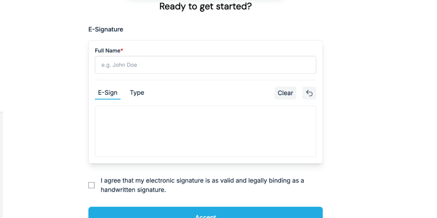 Specifi Digital Acceptance Screenshot of Specifi digital proposal acceptance