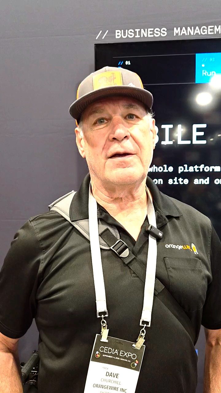Dave Churchill of Orangewire Inc at the Specifi stand, CEDIA 2026