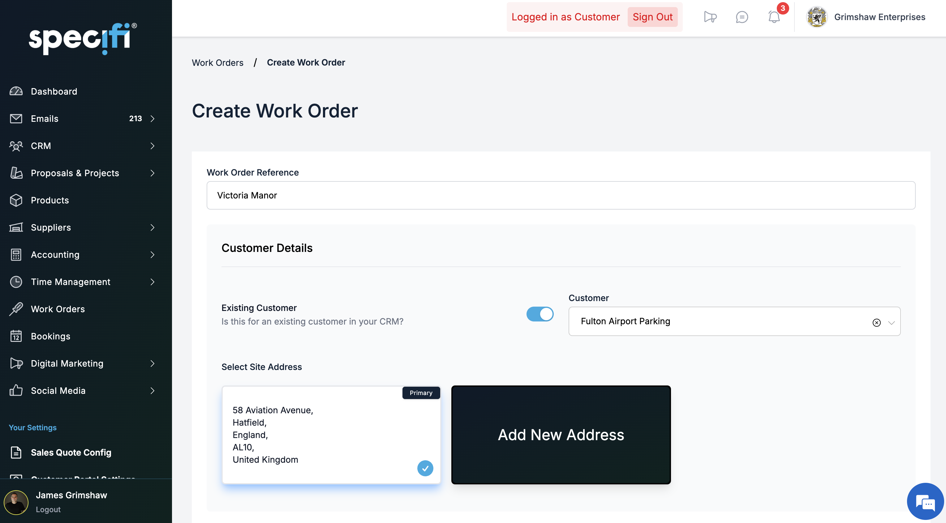 Specifi work order signed off to invoice workflow with labour, materials, and travel pre-populated