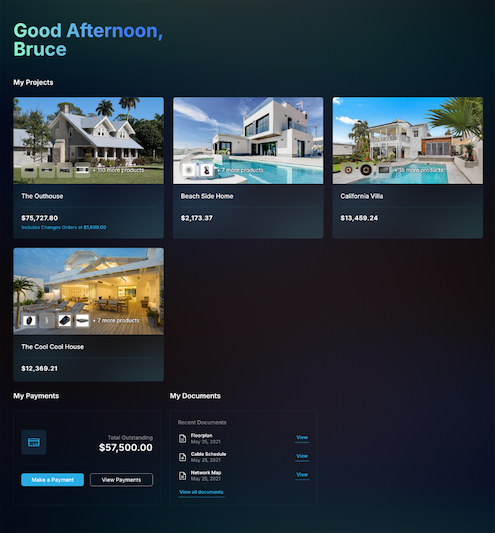 Screenshot of Specifi Customer Portal